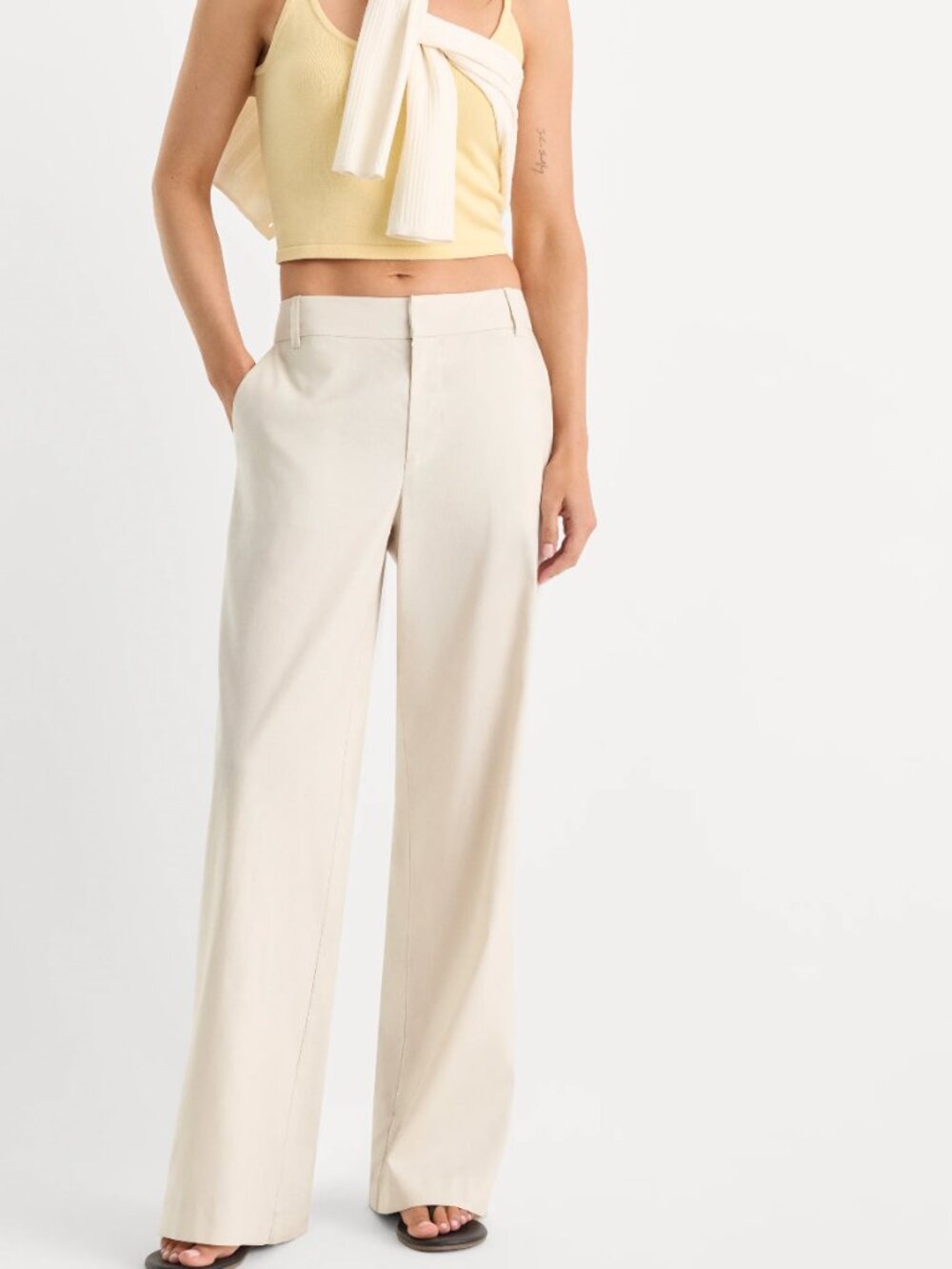 the wide leg linen trouser
